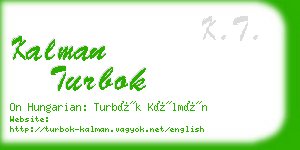 kalman turbok business card